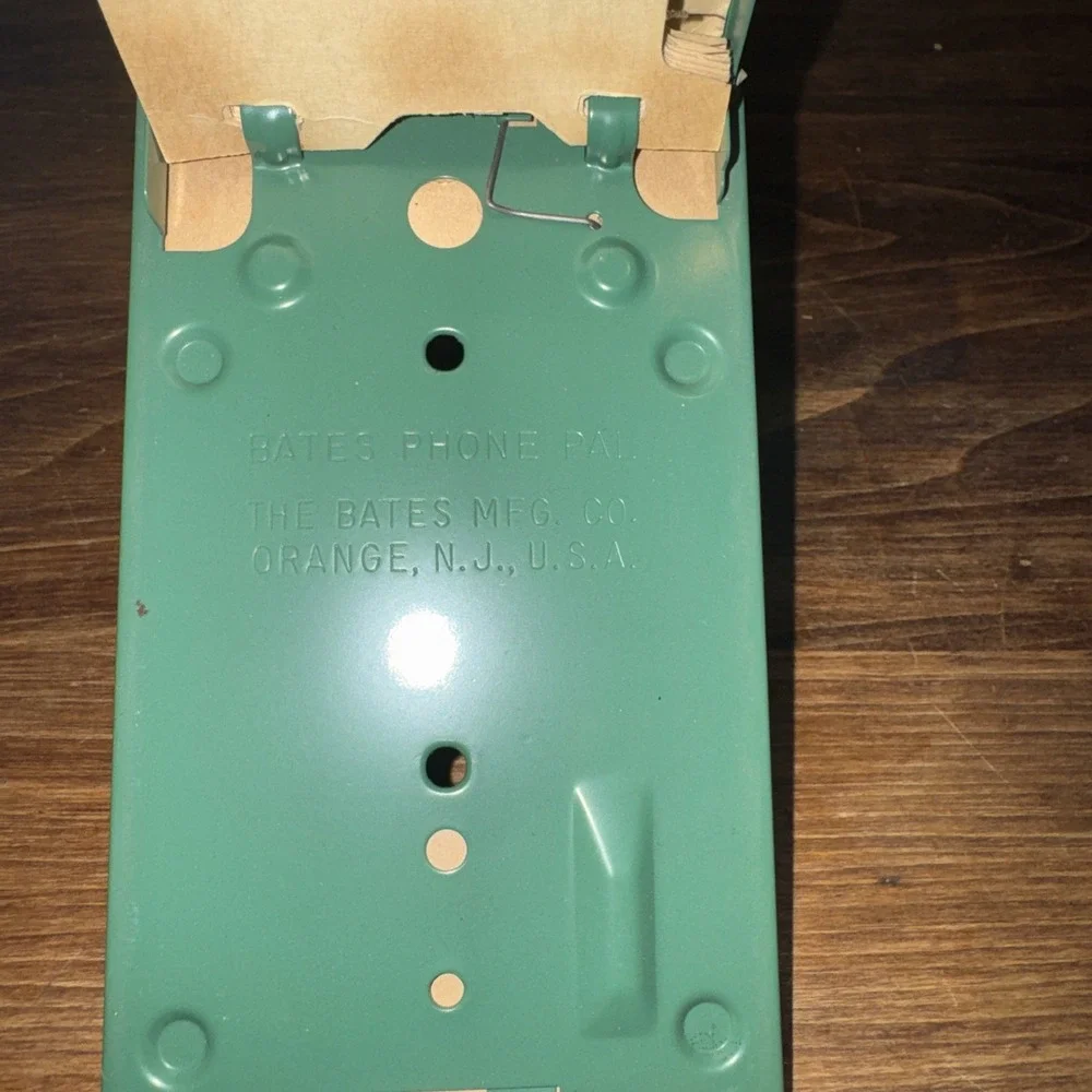 Vintage 1950s Bates Autodex Green Address List Finder, Slim Felt Bottom W Cards